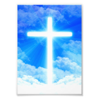 Kruis van Licht Jezus Christus Christelijk Foto Afdruk