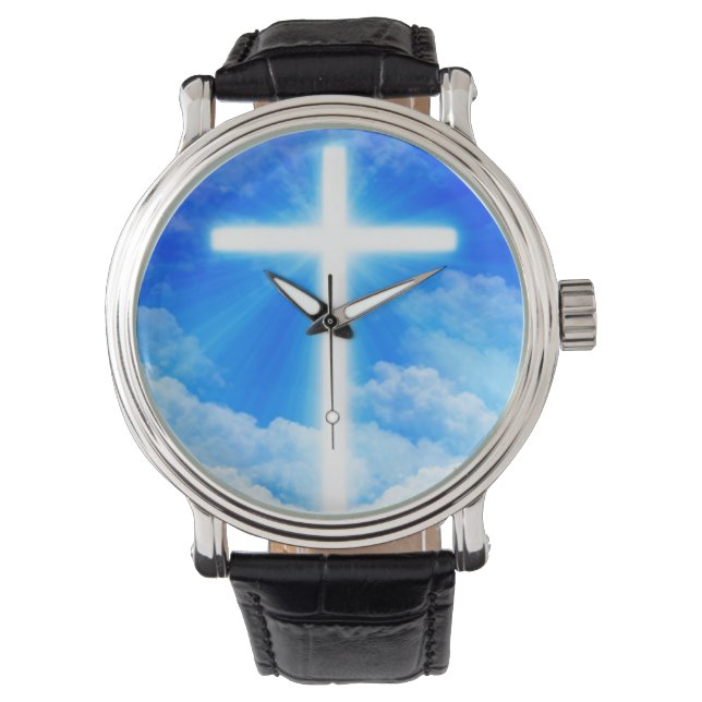 Kruis van Licht Jezus Christus  Christelijk Horloge (Voorkant)