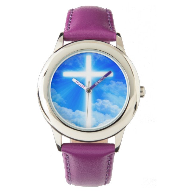 Kruis van Licht Jezus Christus  Christelijk Horloge (Voorkant)
