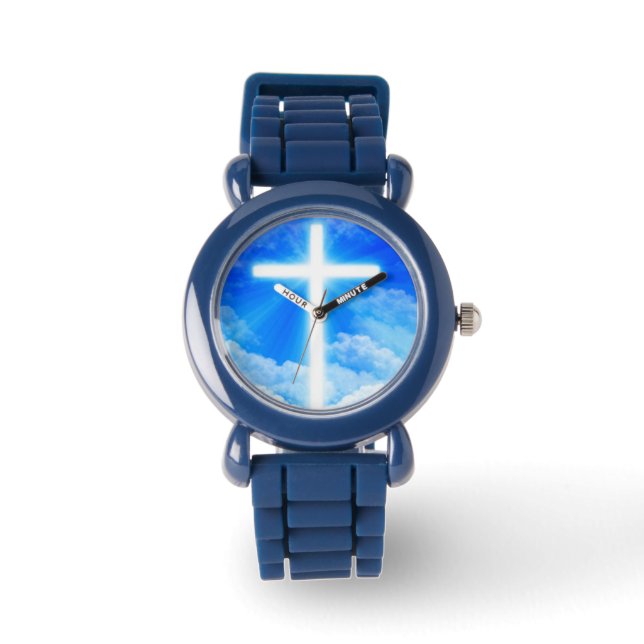 Kruis van Licht Jezus Christus  Christelijk Horloge (Voorkant)