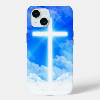 Kruis van Licht Jezus Christus Christelijk iPhone 15 Case