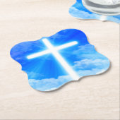 Kruis van Licht Jezus Christus  Christelijk Kartonnen Onderzetters (Gekanteld)