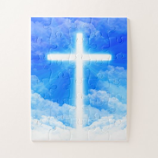 Kruis van Licht Jezus Christus Christelijk Legpuzzel (Verticaal)