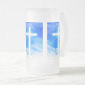 Kruis van Licht Jezus Christus  Christelijk Matglas Bierpul (Voorkant rechts)