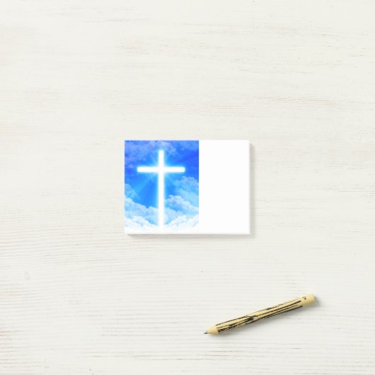 Kruis van Licht Jezus Christus  Christelijk Post-it® Notes (Op bureau)
