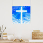 Kruis van Licht Jezus Christus  Christelijk Poster (Keuken)
