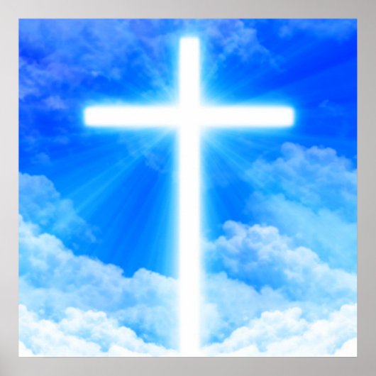 Kruis van Licht Jezus Christus  Christelijk Poster (Voorkant)