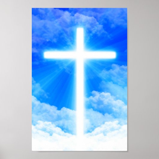 Kruis van Licht Jezus Christus Christelijk Poster (Voorkant)