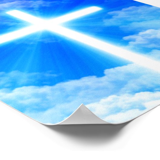 Kruis van Licht Jezus Christus  Christelijk Poster (Hoek)
