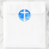 Kruis van Licht Jezus Christus  Christelijk Ronde Sticker (Tas)