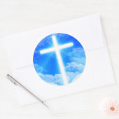 Kruis van Licht Jezus Christus  Christelijk Ronde Sticker (Envelop)