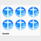 Kruis van Licht Jezus Christus  Christelijk Ronde Sticker (Vel)