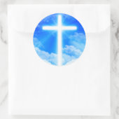 Kruis van Licht Jezus Christus  Christelijk Ronde Sticker (Tas)