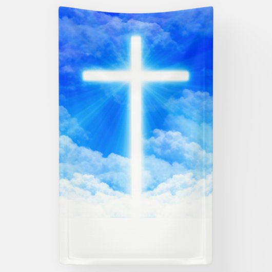 Kruis van Licht Jezus Christus  Christelijk Spandoek (Verticaal)