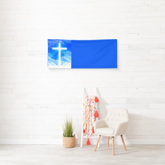 Kruis van Licht Jezus Christus Christelijk Spandoek (Insitu)