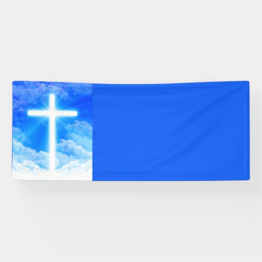 Kruis van Licht Jezus Christus  Christelijk Spandoek (Horizontaal)