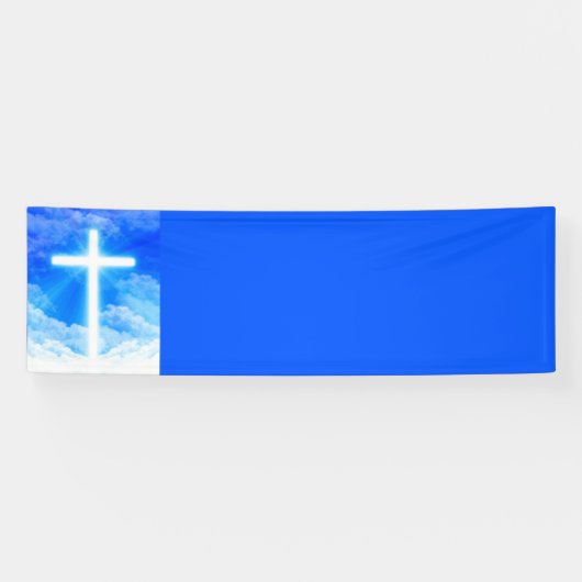 Kruis van Licht Jezus Christus Christelijk Spandoek (Horizontaal)