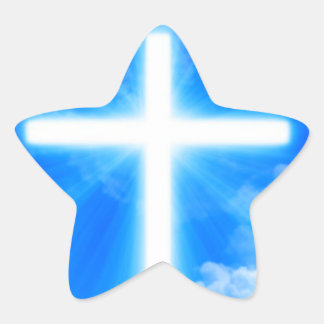 Kruis van Licht Jezus Christus Christelijk Ster Sticker