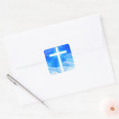 Kruis van Licht Jezus Christus  Christelijk Vierkante Sticker (Envelop)