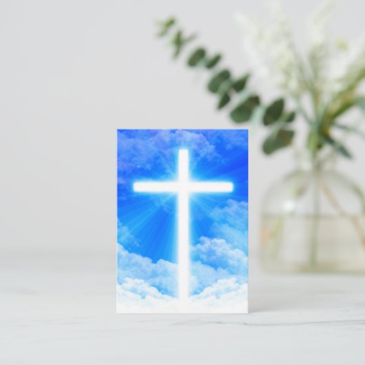 Kruis van Licht Jezus Christus  Christelijk Visitekaartje (Staand voorkant)