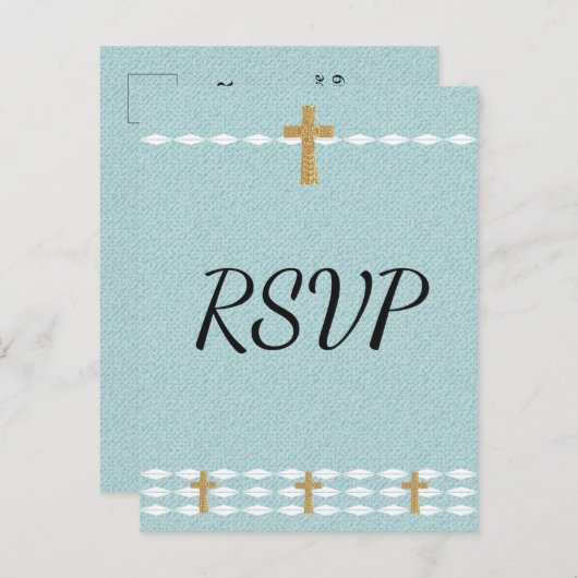 Kruis van Lichte Jezus Christus RSVP Uitnodiging Briefkaart (Voorkant / Achterkant)