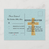 Kruis van Lichte Jezus Christus RSVP Uitnodiging Briefkaart (Achterkant)