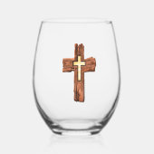 Kruis van Liefde Wijnglas Zonder Voet (Voorkant)