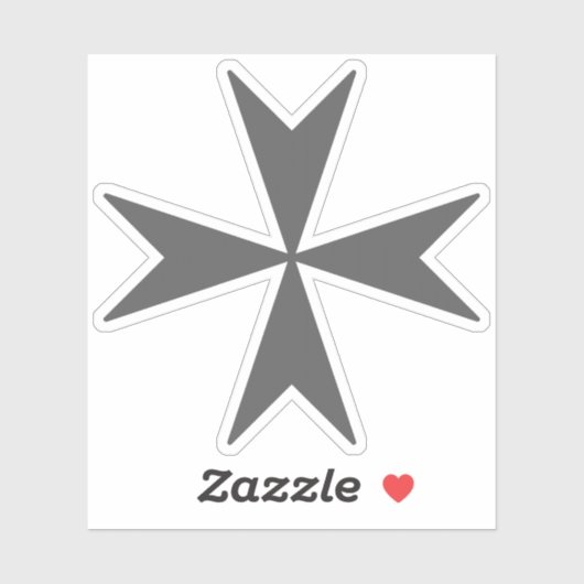 Kruis van Malta (grijs) Sticker (Vel)