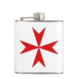 Kruis van Malta (rood) Heupfles