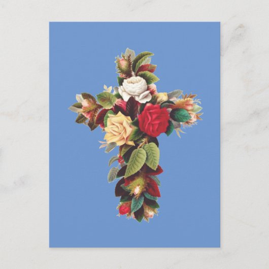 Kruis van Rozen Feestdagenkaart (Voorkant)