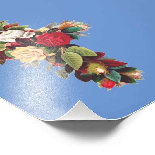 Kruis van Rozen Foto Afdruk (Hoek)