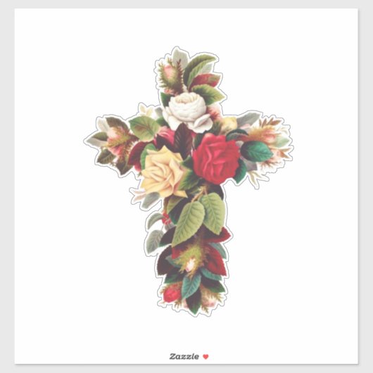 Kruis van Rozen Het Rosicruciaanse Rozenkruis Symb Sticker (Vel)