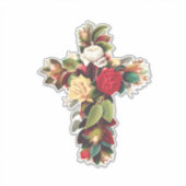 Kruis van Rozen Het Rosicruciaanse Rozenkruis Symb Sticker (Voorkant)