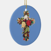 Kruis van Rozen Keramisch Ornament (Rechts)