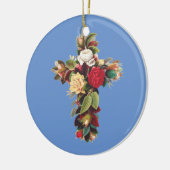 Kruis van Rozen Keramisch Ornament (Links)