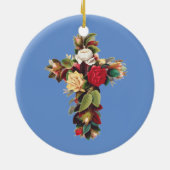 Kruis van Rozen Keramisch Ornament (Achterkant)