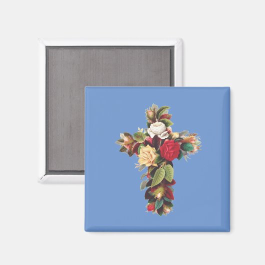 Kruis van Rozen Magneet (Voorkant / Achterkant)