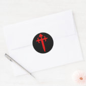 Kruis van Saint James Ronde Sticker (Envelop)