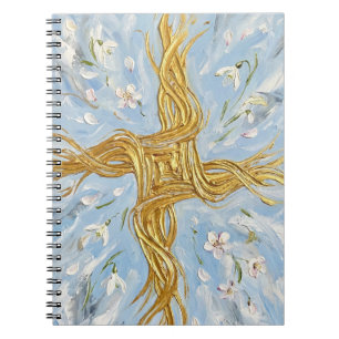 Kruis van Sint-Brigida Sneeuwklokjes Gouden Imbolc Notitieboek