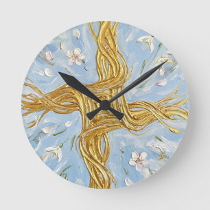 Kruis van Sint-Brigida Sneeuwklokjes Gouden Imbolc Ronde Klok