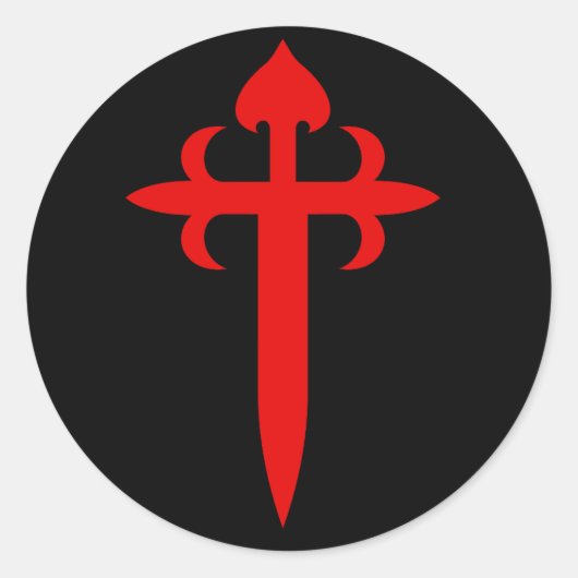 Kruis van Sint-Jacobus Ronde Sticker (Voorkant)
