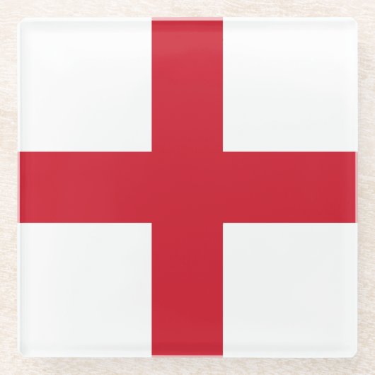 Kruis van St. George ~ Vlag van Engeland Glazen Onderzetter (Voorkant)