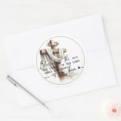 Kruis van Standvastig Geloof Ronde Sticker (Envelop)