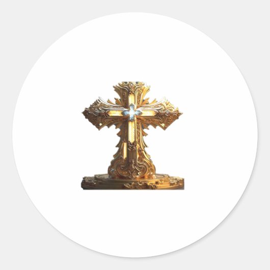 Kruis van Verlossing Ronde Sticker (Voorkant)