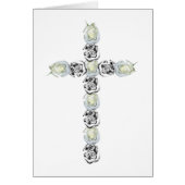 Kruis van zilver en witte rozen (Voorkant)