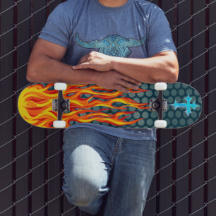 Kruis Vlammen Persoonlijk Skateboard