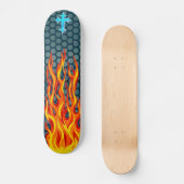 Kruis Vlammen Persoonlijk Skateboard (Voorkant)