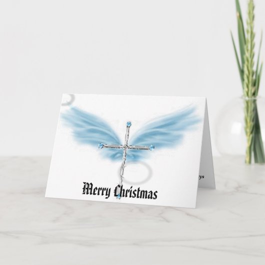 Kruis, vrolijk kerstfeest feestdagen kaart (Voorkant)