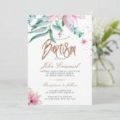 Kruis waterverf elegante bloemendoop kaart (Staand voorkant)