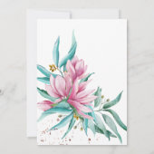 Kruis waterverf elegante bloemendoop kaart (Achterkant)